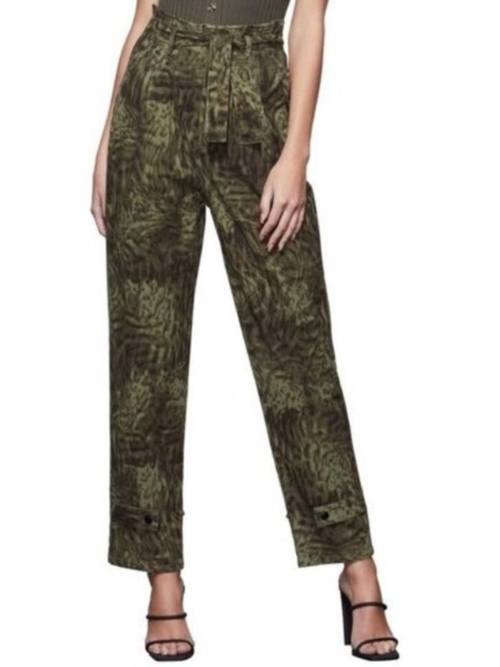 Good American Paperbag Straight Leg Pants 25 Gorpcore Utility Minimalist Chic